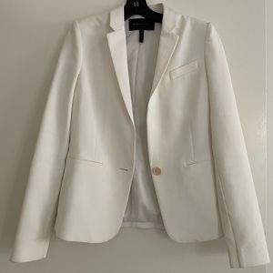 BCBGMAXAZRIA white blazer beige buttons